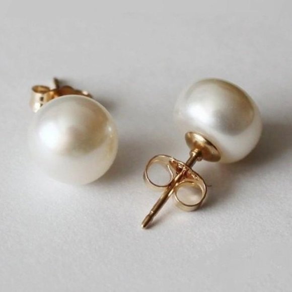 Real gold pearl earrings - Picture 3 of 3